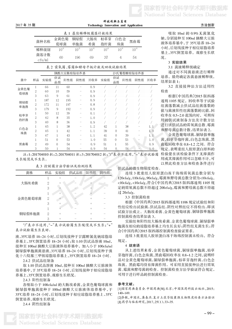 重组人胶原蛋白微生物限度检查方法的建设及验证_01.png